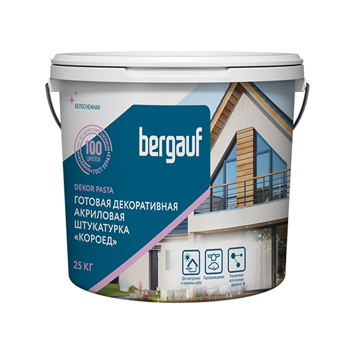 DEKOR PASTA, 25 кг, Готовая декоративная акриловая "короед" штукатурка, Bergauf